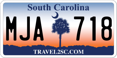 SC license plate MJA718