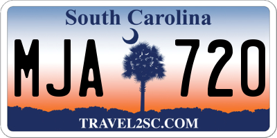 SC license plate MJA720