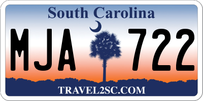 SC license plate MJA722