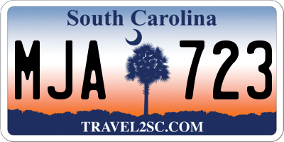 SC license plate MJA723