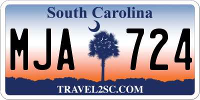 SC license plate MJA724