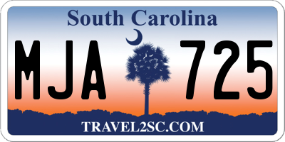 SC license plate MJA725