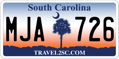 SC license plate MJA726