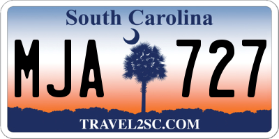 SC license plate MJA727