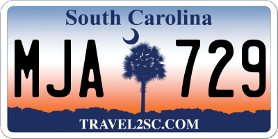 SC license plate MJA729