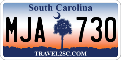 SC license plate MJA730