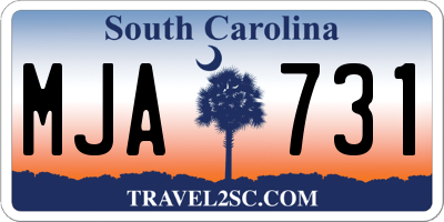 SC license plate MJA731