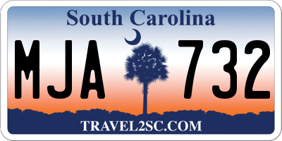 SC license plate MJA732