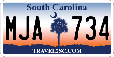SC license plate MJA734