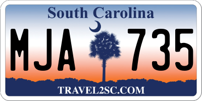 SC license plate MJA735