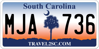SC license plate MJA736