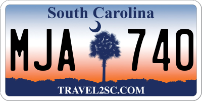 SC license plate MJA740