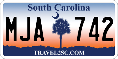 SC license plate MJA742