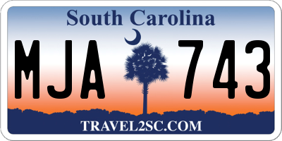 SC license plate MJA743
