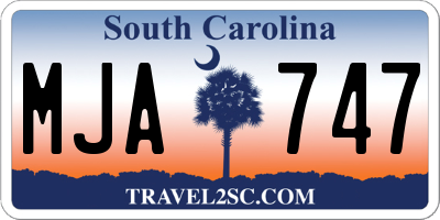 SC license plate MJA747