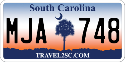 SC license plate MJA748