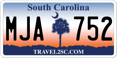 SC license plate MJA752