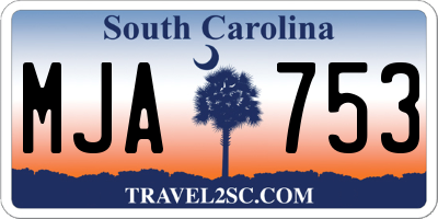 SC license plate MJA753