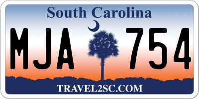 SC license plate MJA754