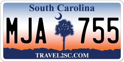 SC license plate MJA755