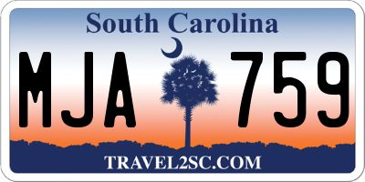 SC license plate MJA759