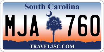 SC license plate MJA760