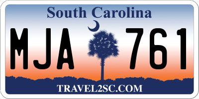 SC license plate MJA761