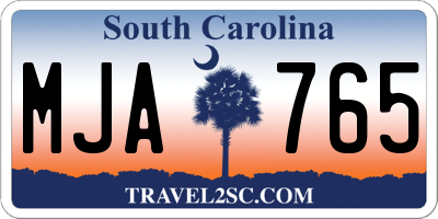 SC license plate MJA765