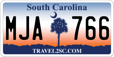 SC license plate MJA766