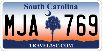 SC license plate MJA769