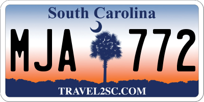 SC license plate MJA772