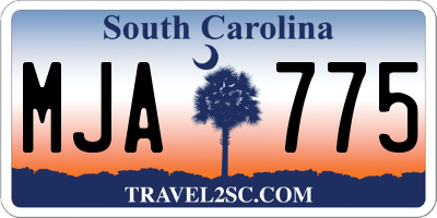 SC license plate MJA775