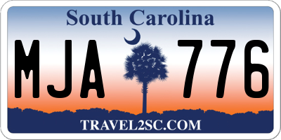 SC license plate MJA776