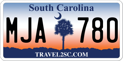 SC license plate MJA780