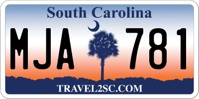 SC license plate MJA781
