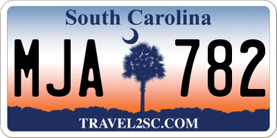 SC license plate MJA782