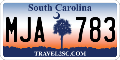 SC license plate MJA783
