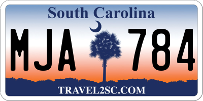 SC license plate MJA784