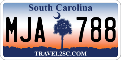 SC license plate MJA788