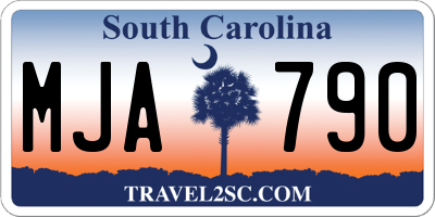 SC license plate MJA790