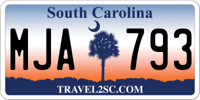SC license plate MJA793