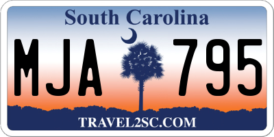 SC license plate MJA795