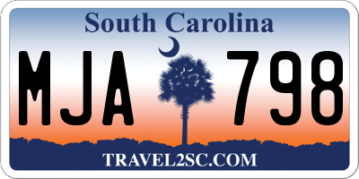 SC license plate MJA798
