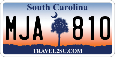 SC license plate MJA810