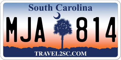 SC license plate MJA814