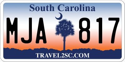 SC license plate MJA817