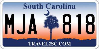 SC license plate MJA818