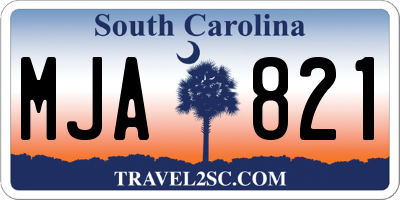 SC license plate MJA821
