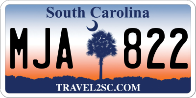 SC license plate MJA822