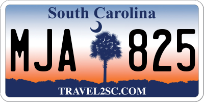SC license plate MJA825